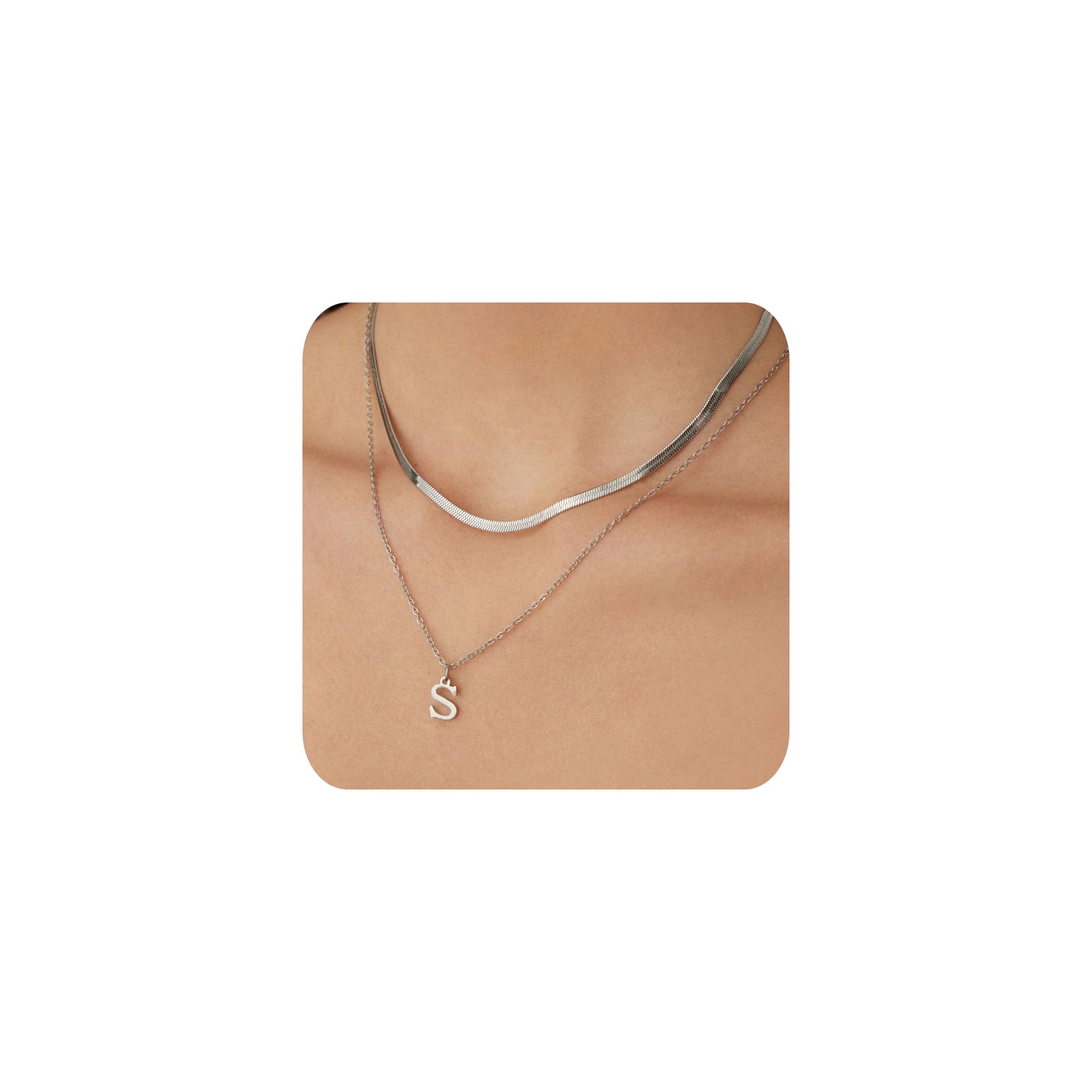 Silver Initial Necklace (Women’s Trendy Necklace)
